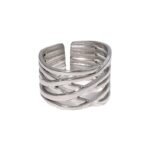 Cross-border Fashion Geometric Line Titanium Steel Ring - Image 5