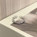 Women Geometric Purple Zircon Ring Sweet Cool Niche Design Index Finger Ring